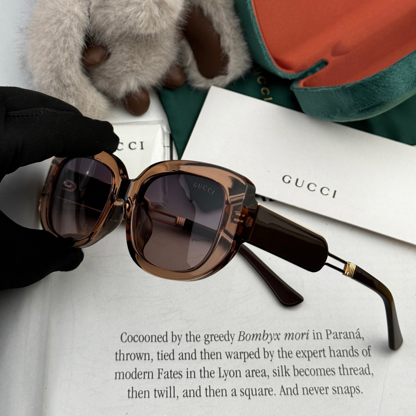 RECTANGULAR FRAME SUNGLASSES G0320 IN ACETATE - Black