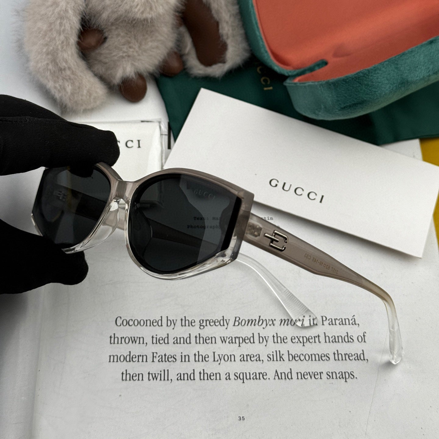GEOMETRIC FRAME SUNGLASSES G7315 IN ACETATE - Black/ smoke