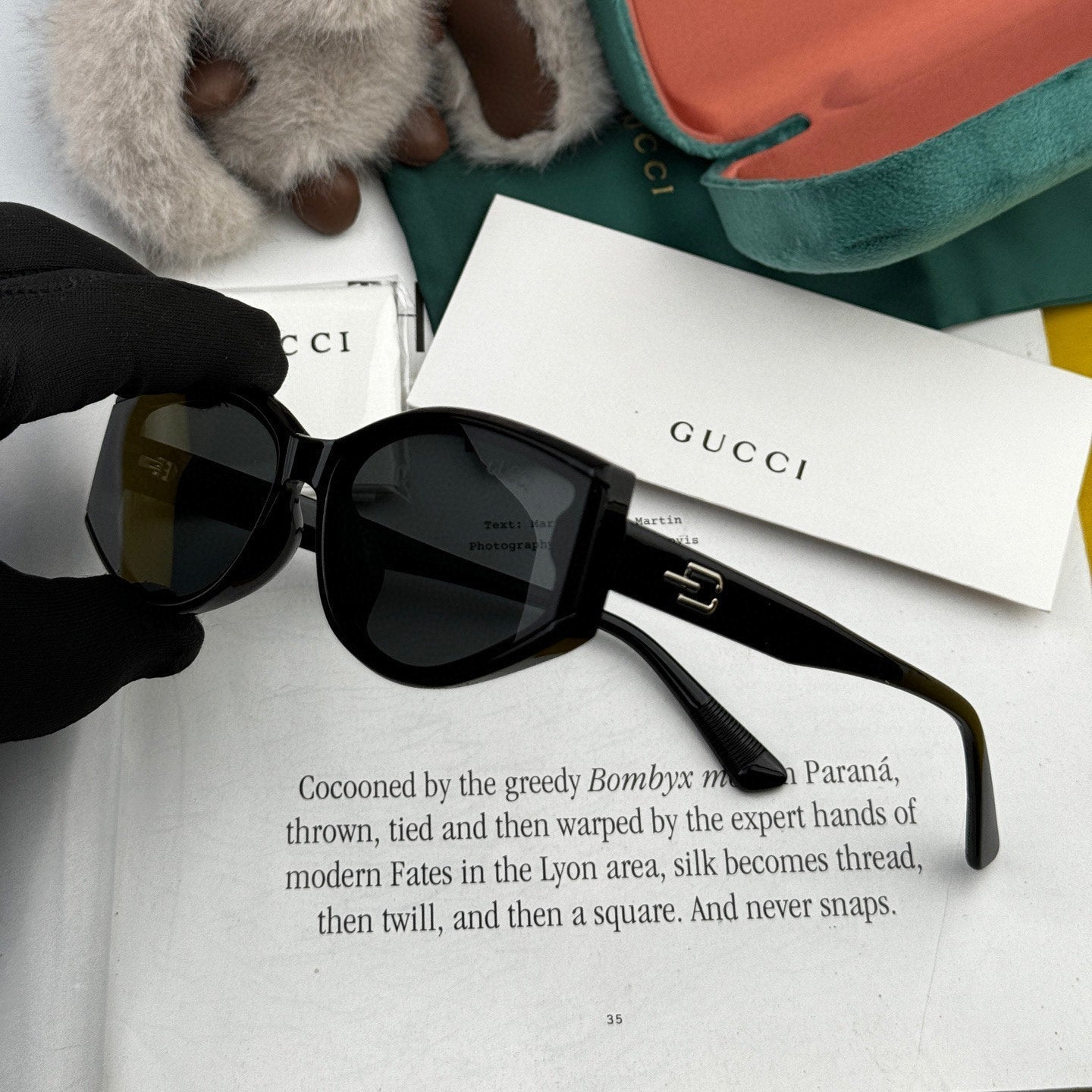 GEOMETRIC FRAME SUNGLASSES G7315 IN ACETATE - Black/ smoke