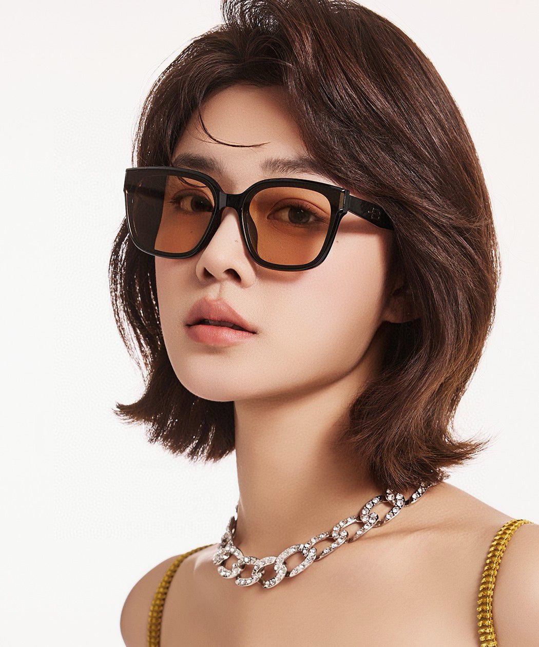 FOLDABLE SQUARE FRAME SUNGLASSES G4319 IN ACETATE - Black
