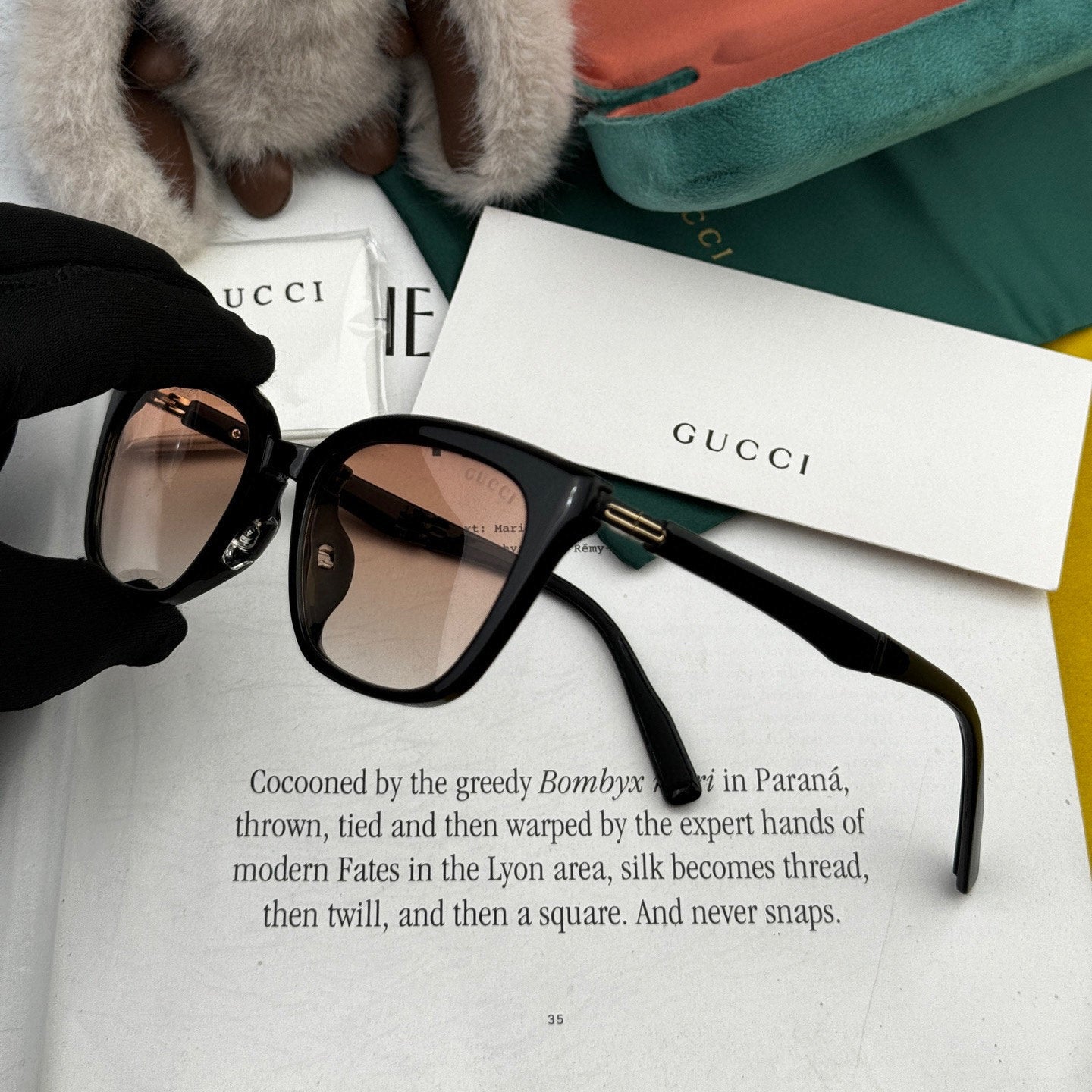 FOLDABLE SQUARE FRAME SUNGLASSES G4319 IN ACETATE - Black
