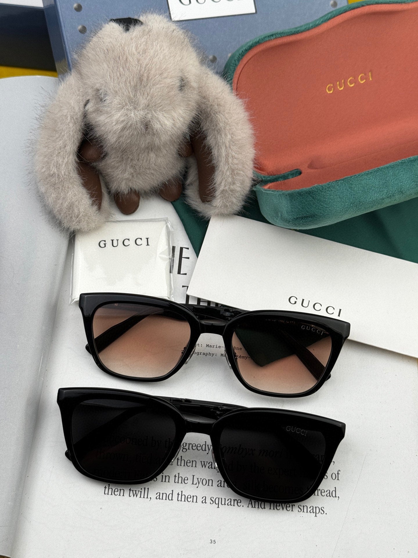 FOLDABLE SQUARE FRAME SUNGLASSES G4319 IN ACETATE - Black