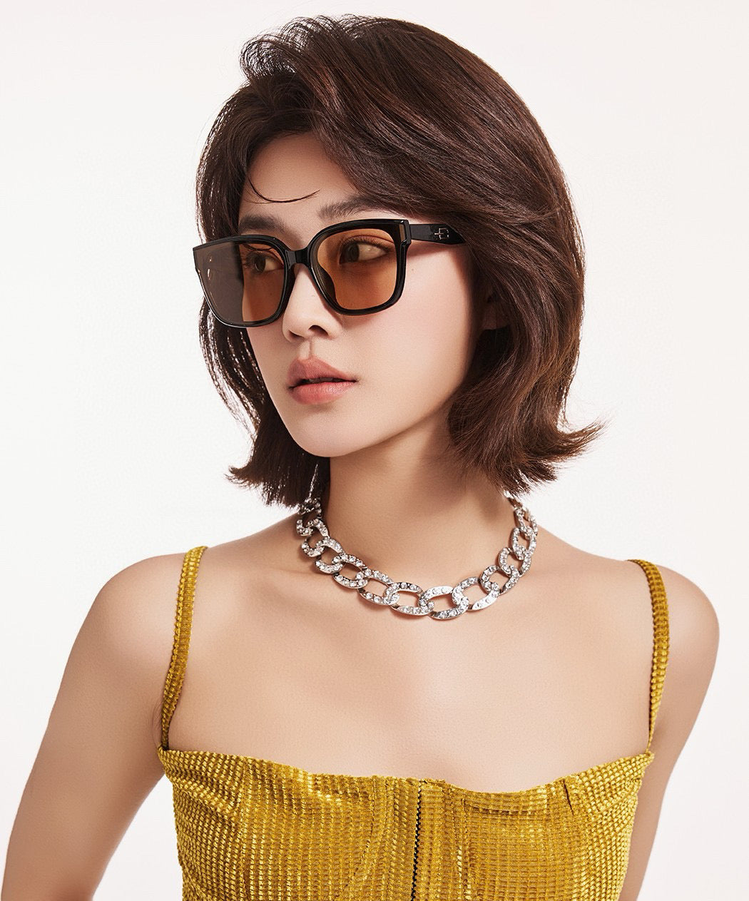 FOLDABLE SQUARE FRAME SUNGLASSES G4319 IN ACETATE - Black