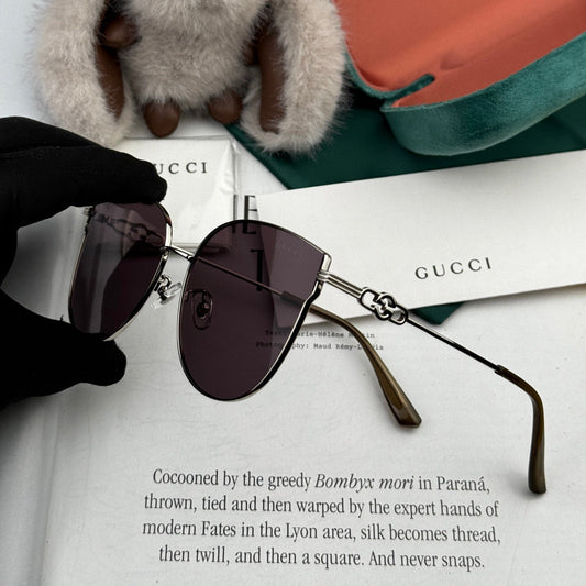 BUTTERFLY FRAME SUNGLASSES G3635 IN METAL - Gradient smoke