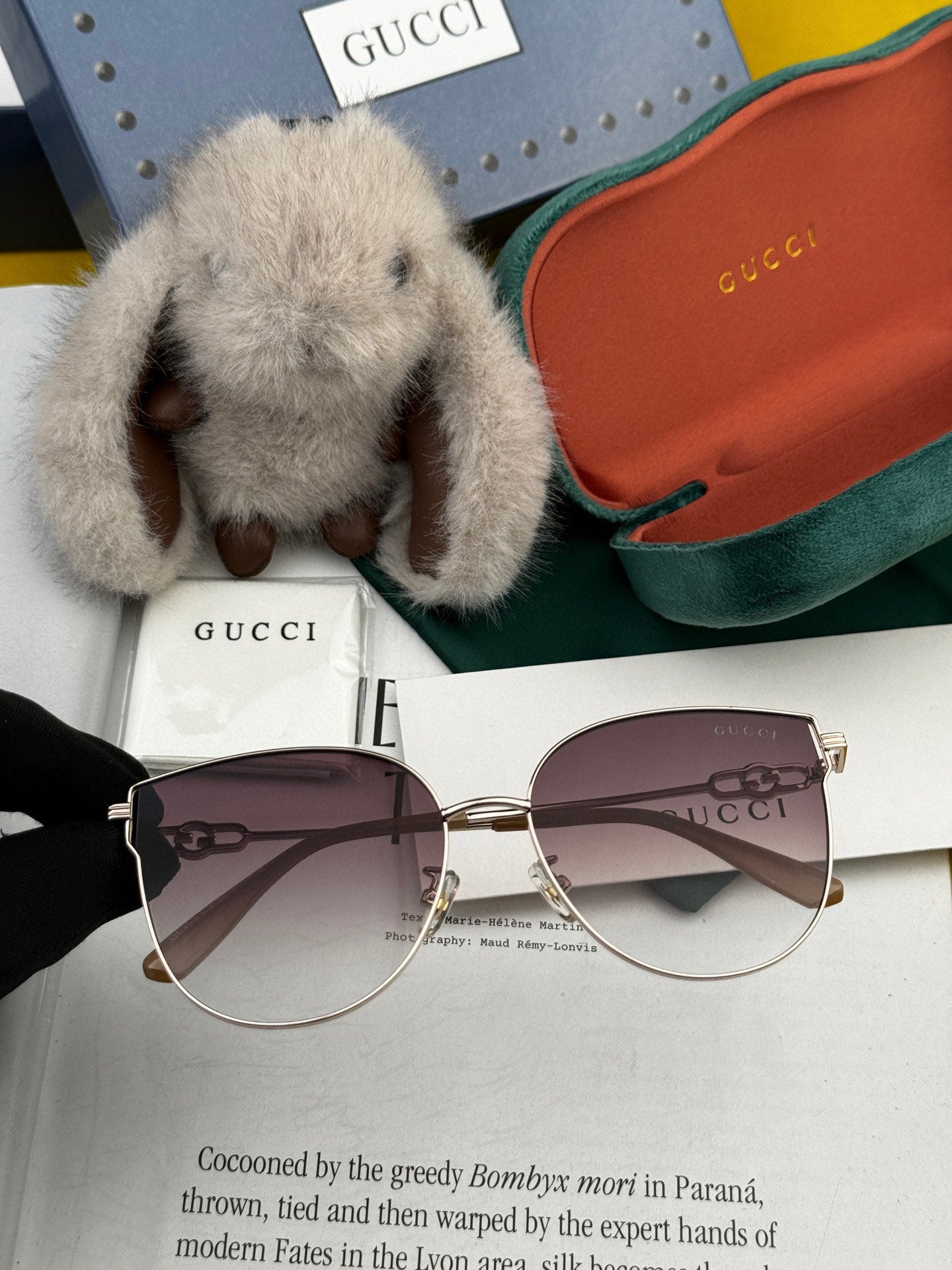 BUTTERFLY FRAME SUNGLASSES G3635 IN METAL - Gradient smoke