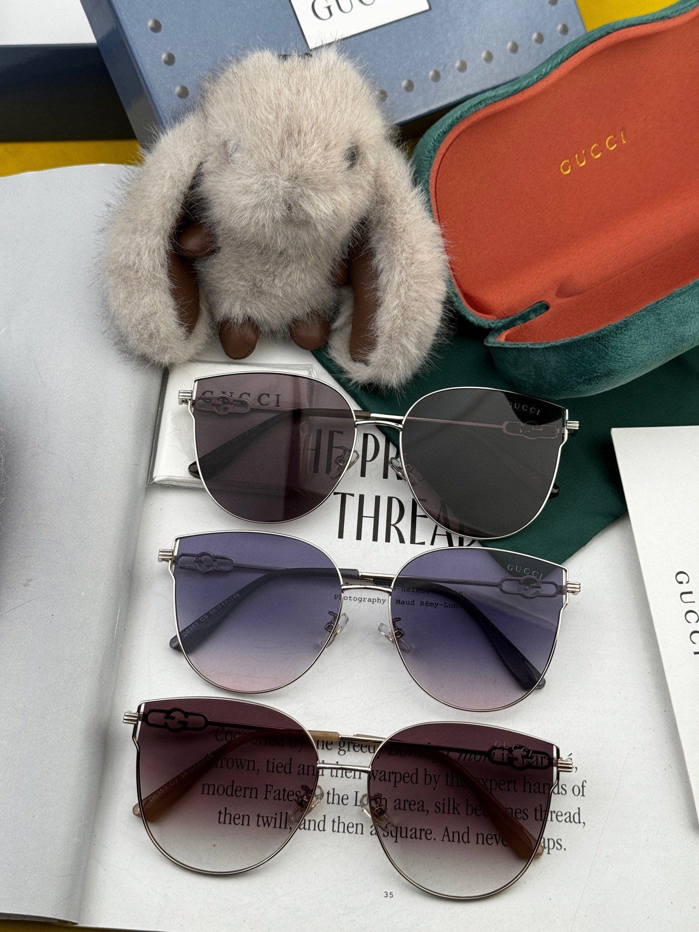 BUTTERFLY FRAME SUNGLASSES G3635 IN METAL - Gradient smoke