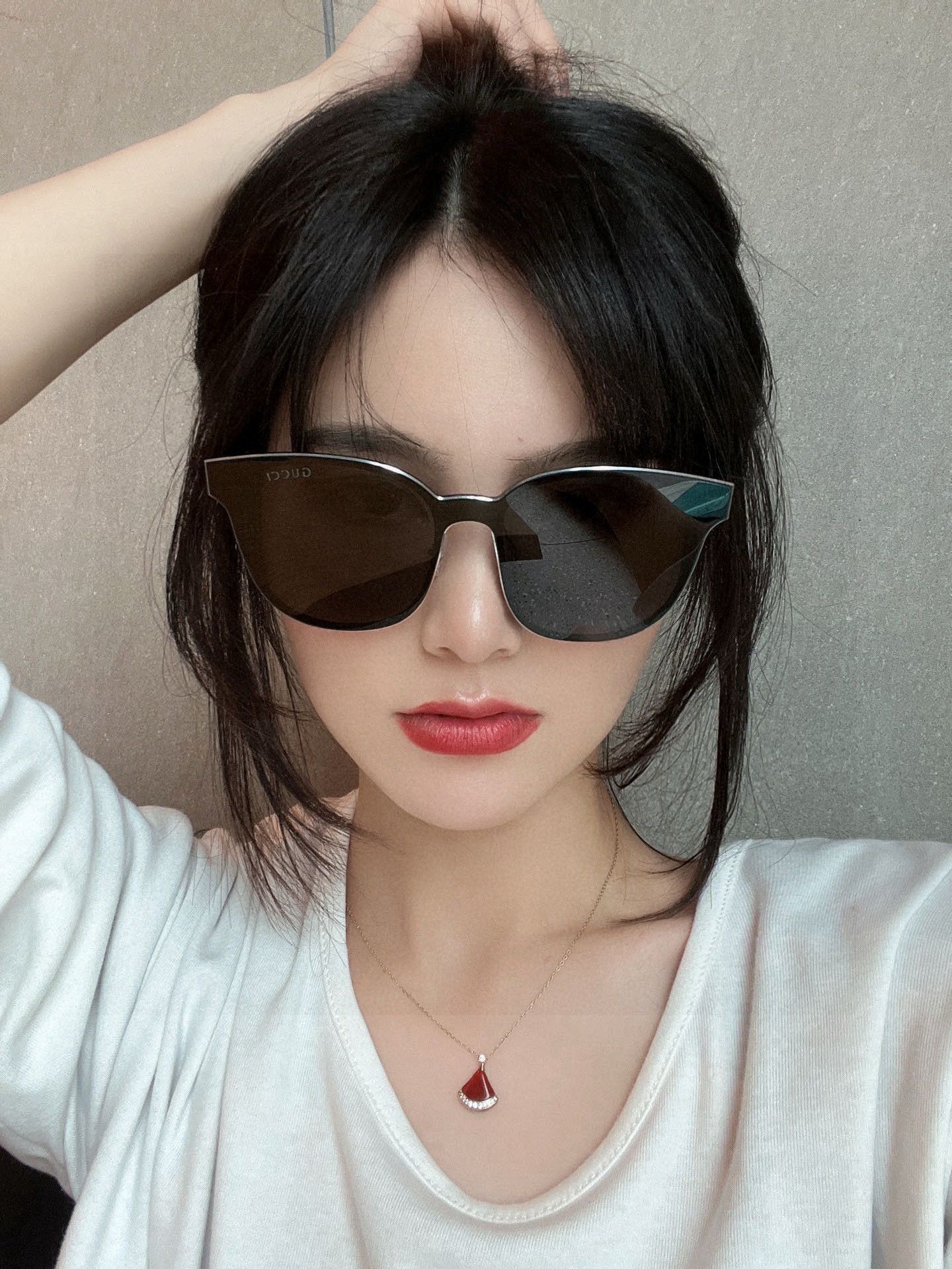 BUTTERFLY FRAME SUNGLASSES G580 IN ACETATE - Silver