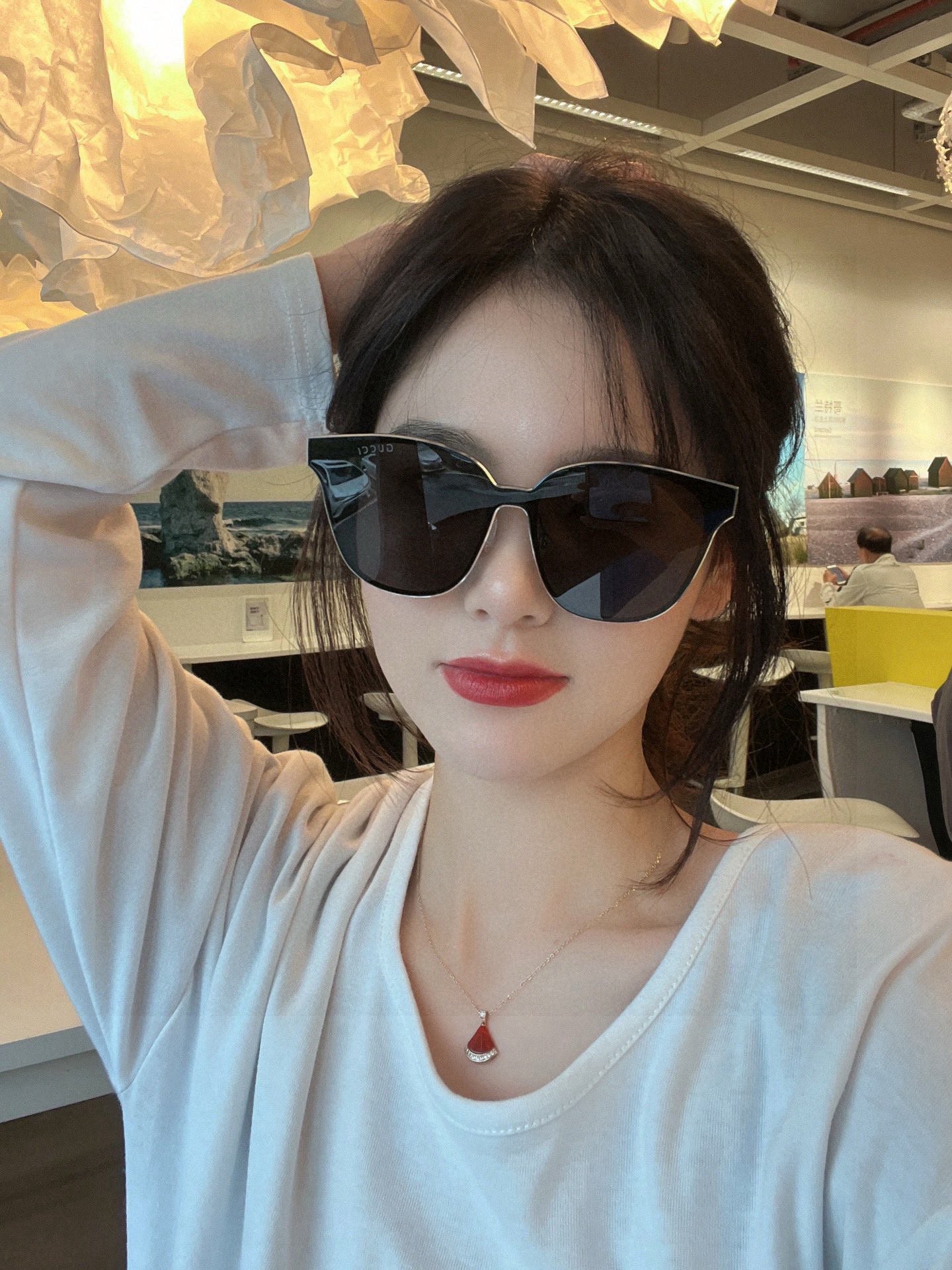 BUTTERFLY FRAME SUNGLASSES G580 IN ACETATE - Silver