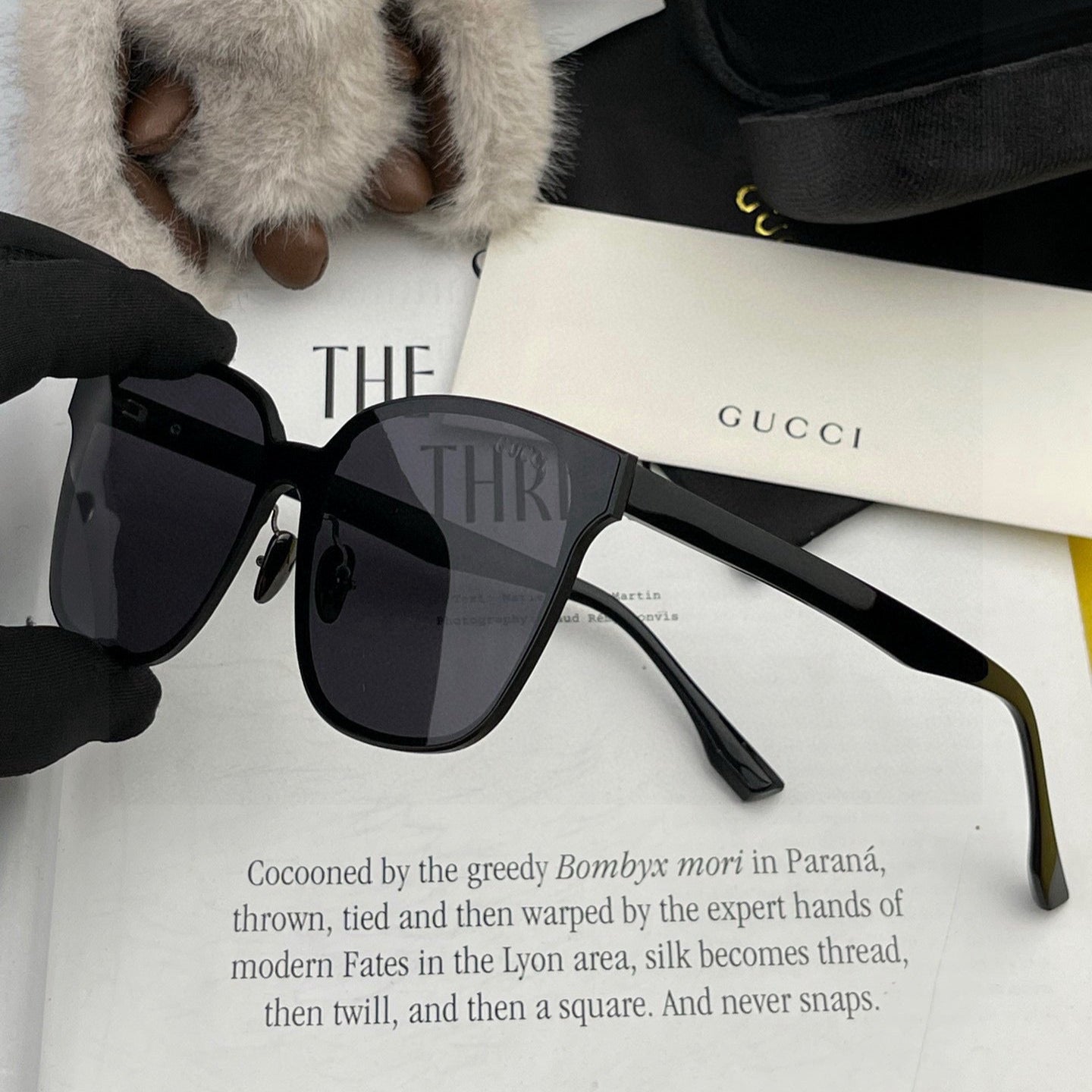 RECTANGULAR FRAME METAL SUNGLASSES G380 IN ACETATE - Silver