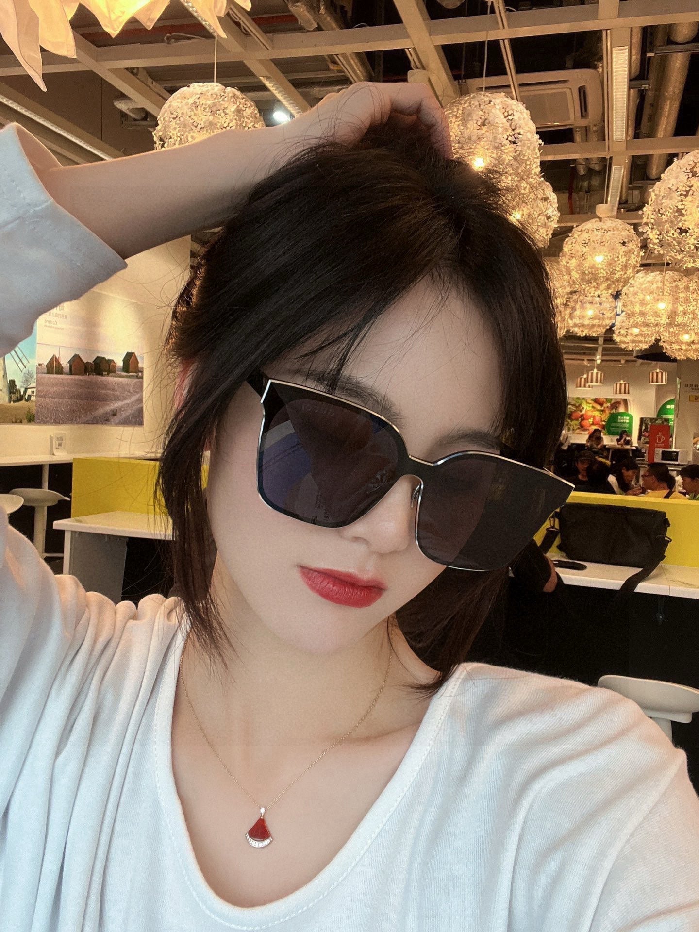 RECTANGULAR FRAME METAL SUNGLASSES G380 IN ACETATE - Silver