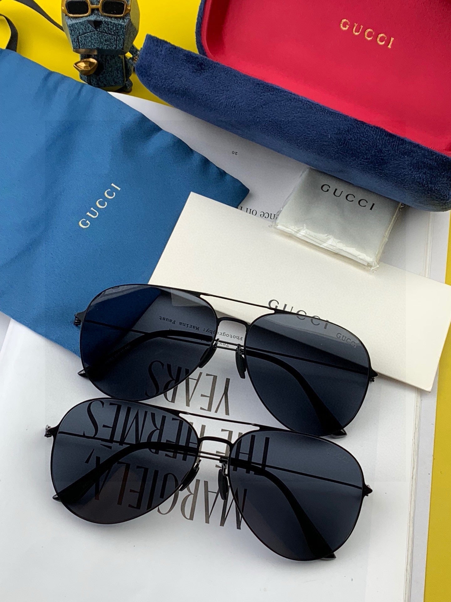 AVIATOR FRAME SUNGLASSES 5800 IN METAL - Black