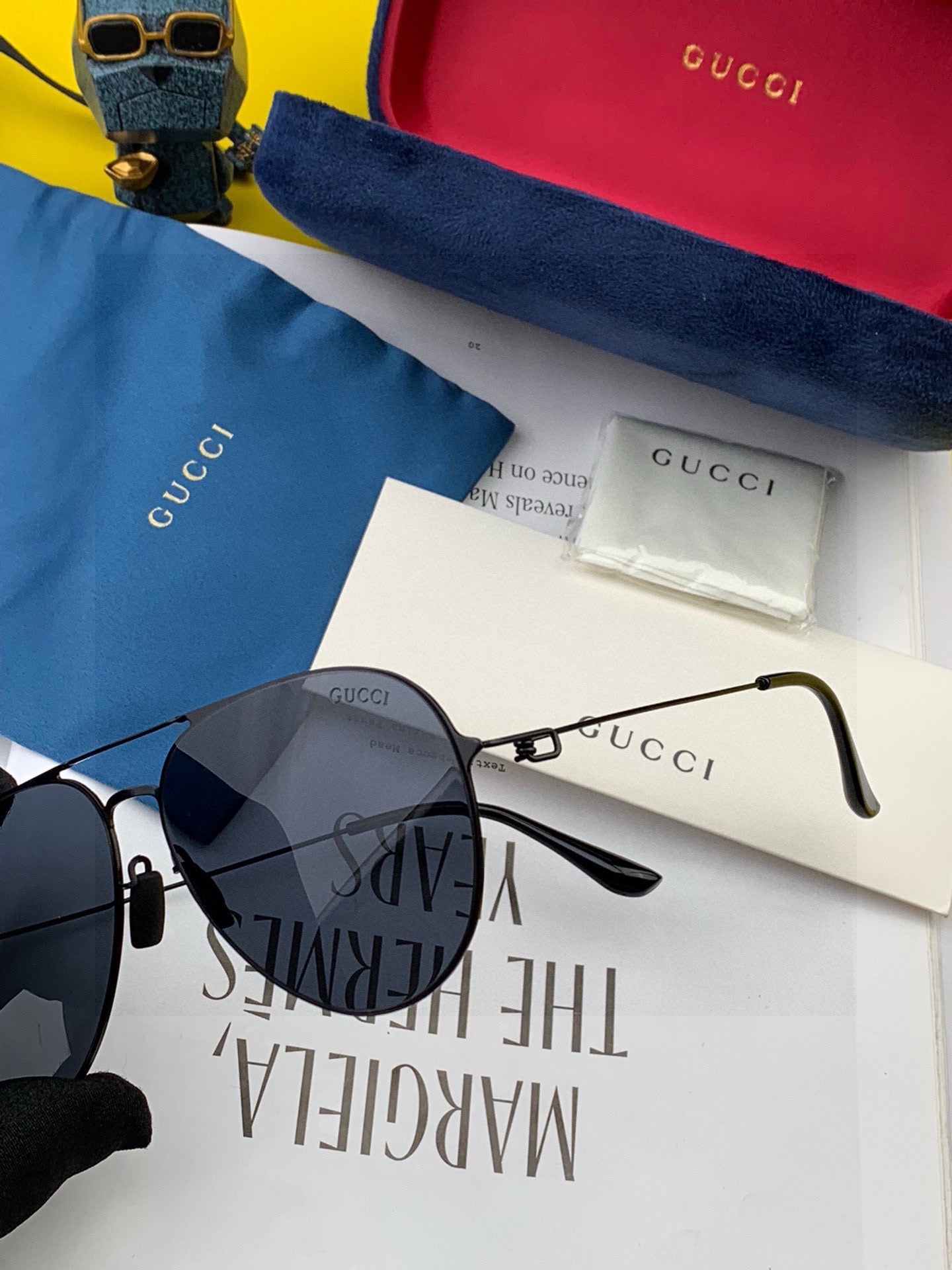 AVIATOR FRAME SUNGLASSES 5800 IN METAL - Black