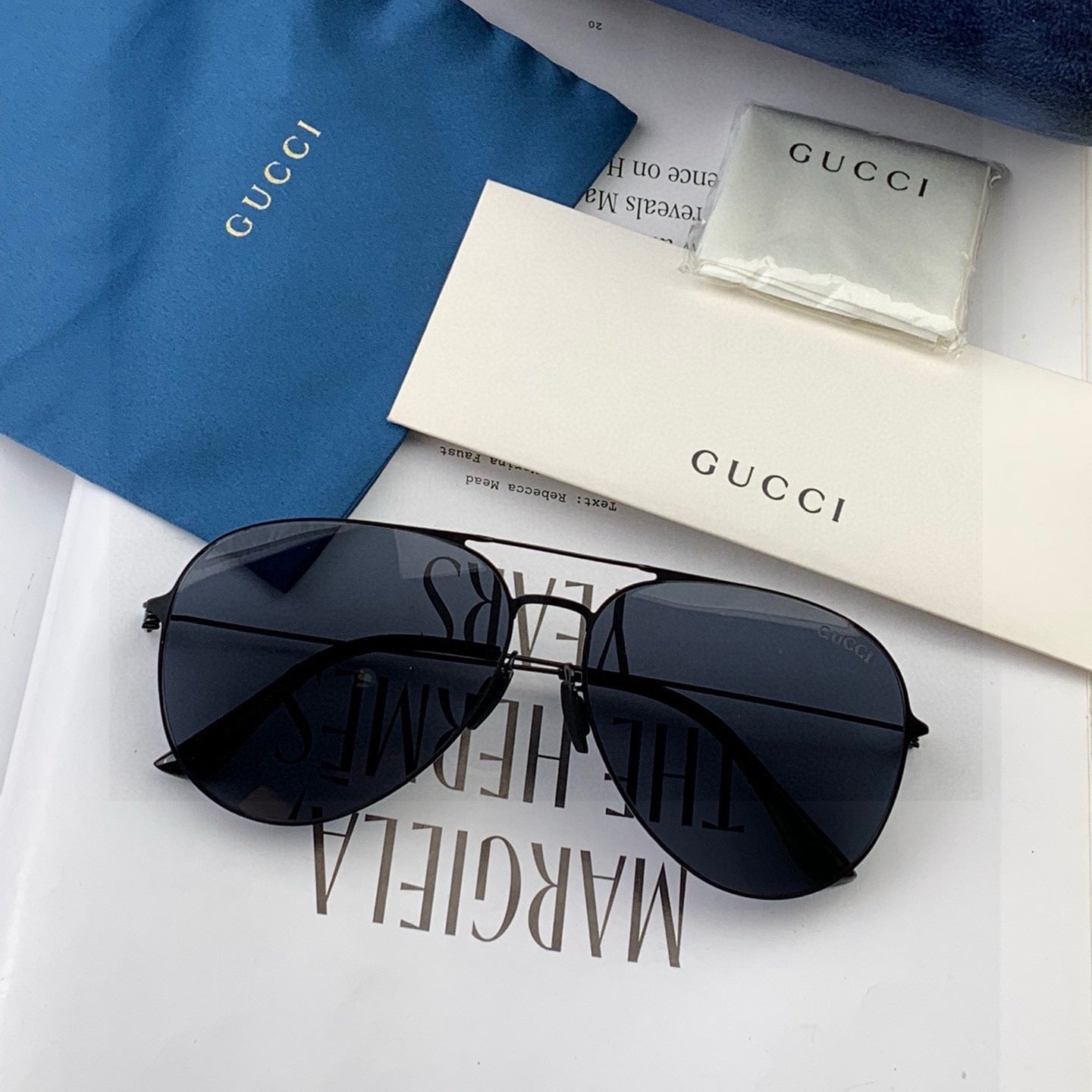AVIATOR FRAME SUNGLASSES 5800 IN METAL - Black