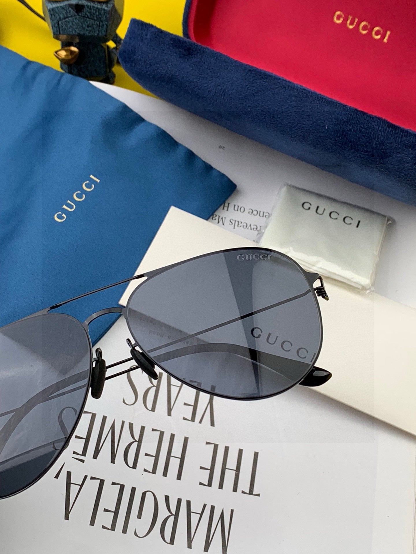AVIATOR FRAME SUNGLASSES 5800 IN METAL - Black