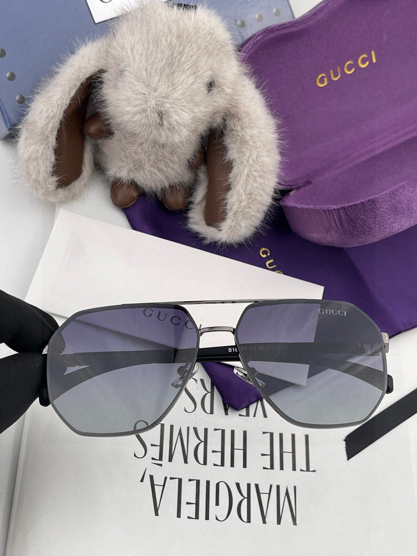 NAVIGATOR FRAME SUNGLASSES G71806 IN METAL - Patent black