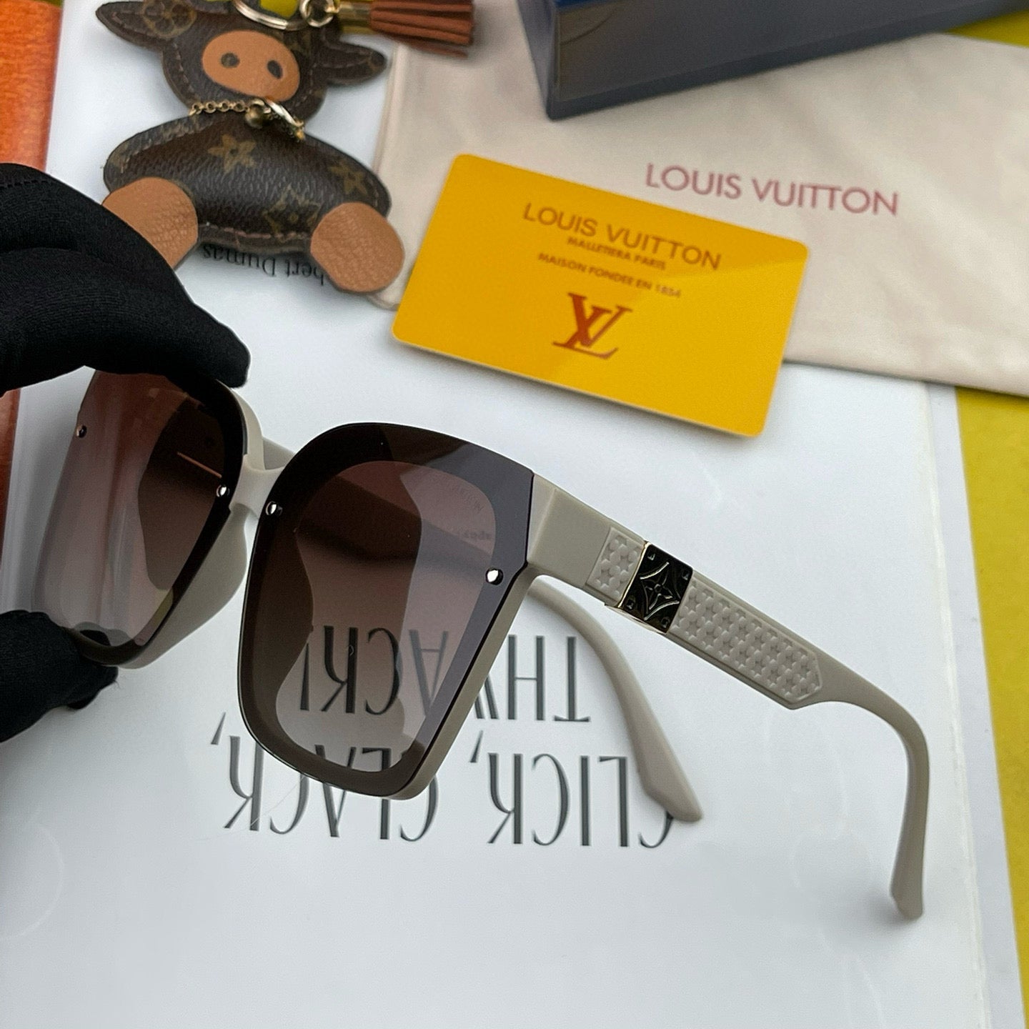 SQUARE SUNGLASSES L1765 IN ACETATE - Light Grey