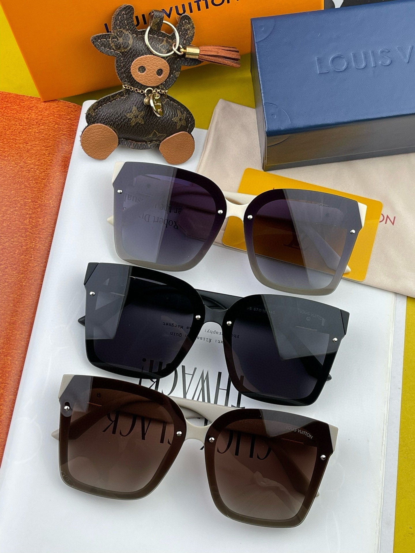 SQUARE SUNGLASSES L1765 IN ACETATE - Light Grey