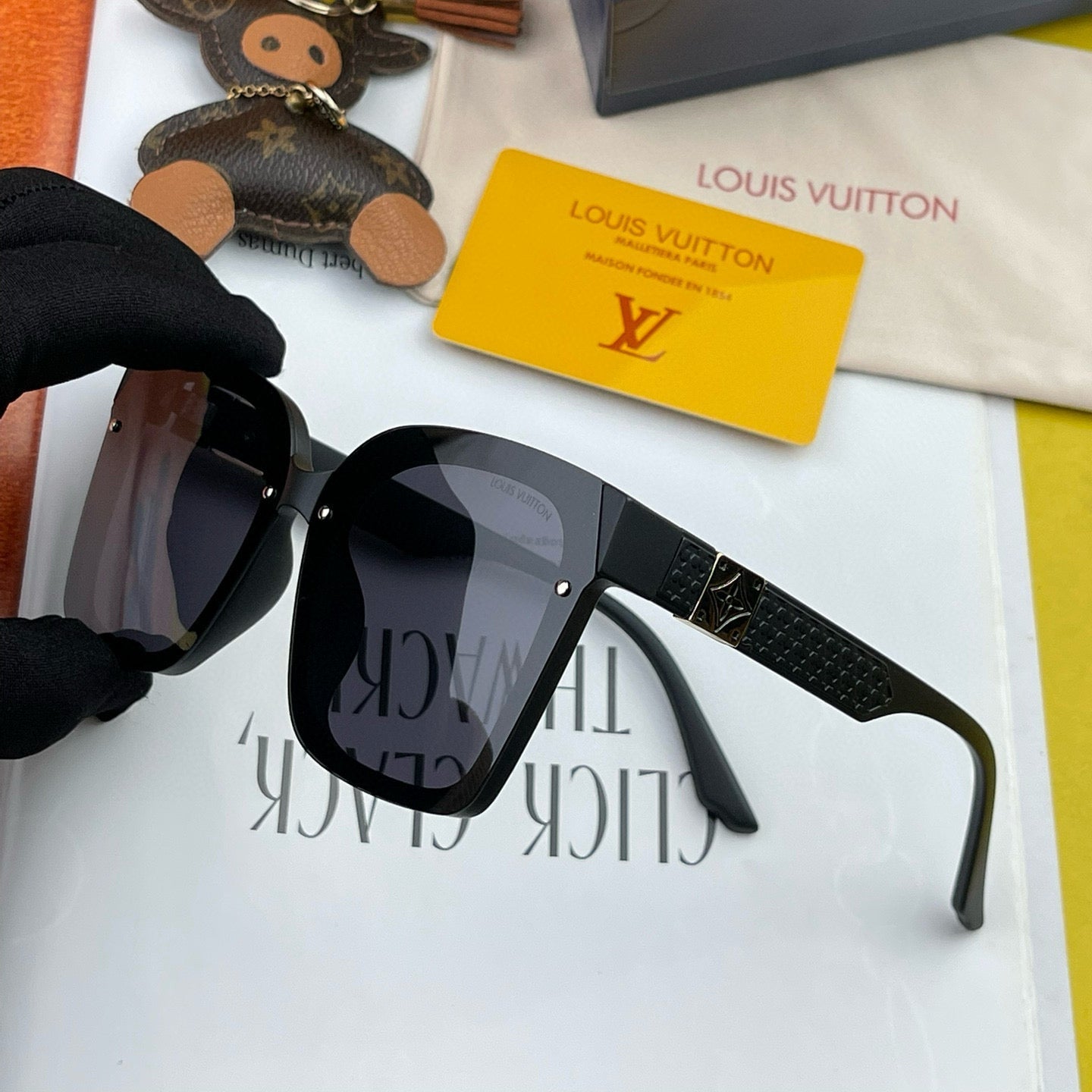 SQUARE SUNGLASSES L1765 IN ACETATE - Light Grey