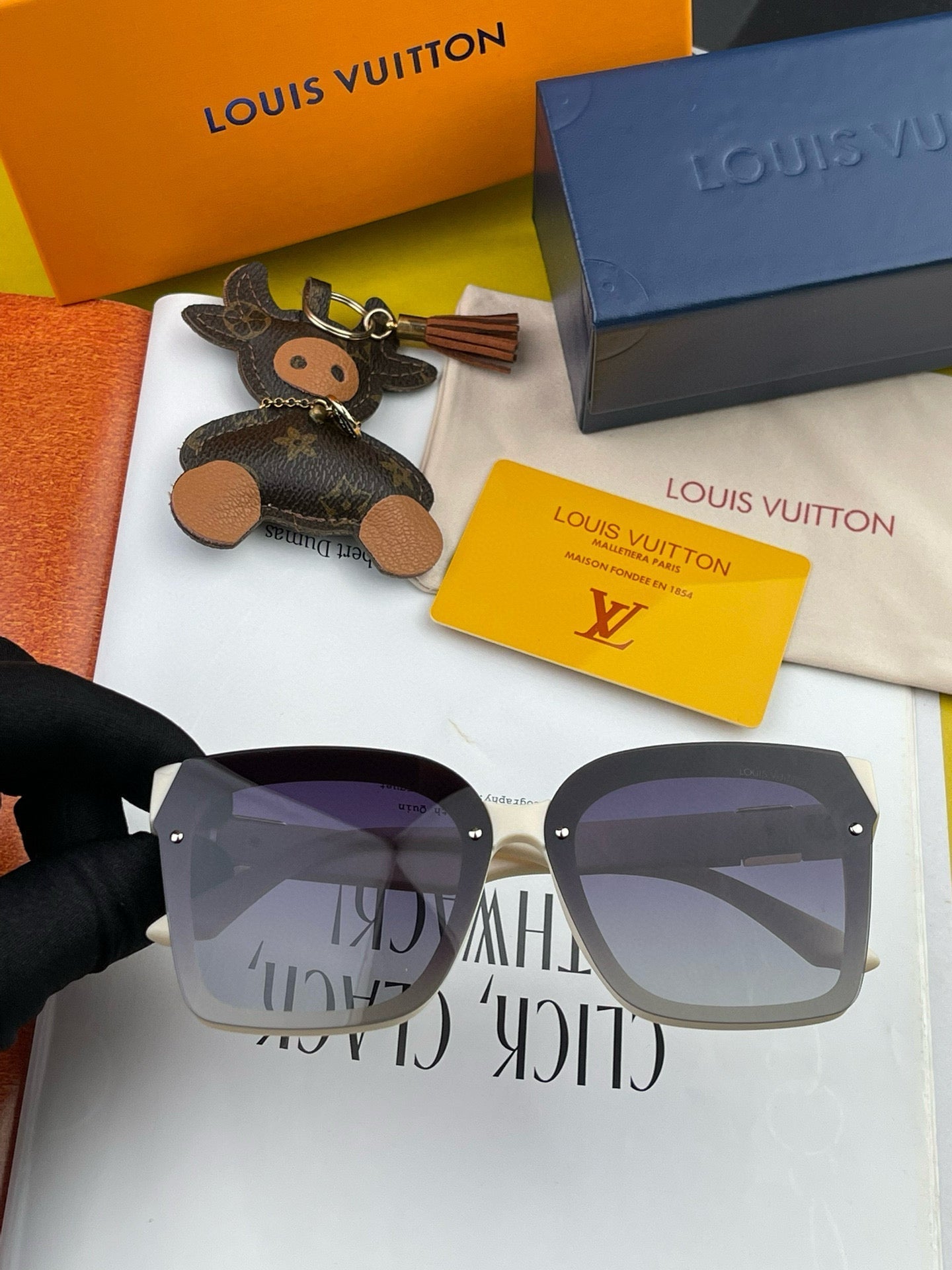 SQUARE SUNGLASSES L1765 IN ACETATE - Light Grey