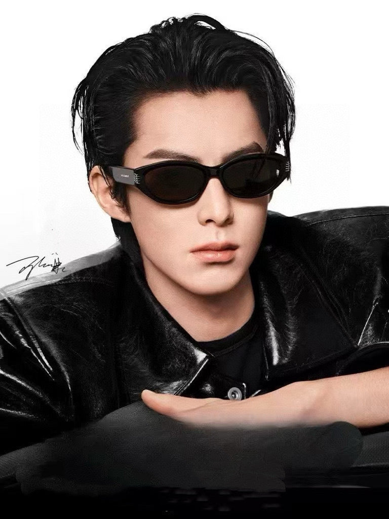 OVAL FRAME SUNGLASSES G0111 IN ACETATE - Beige