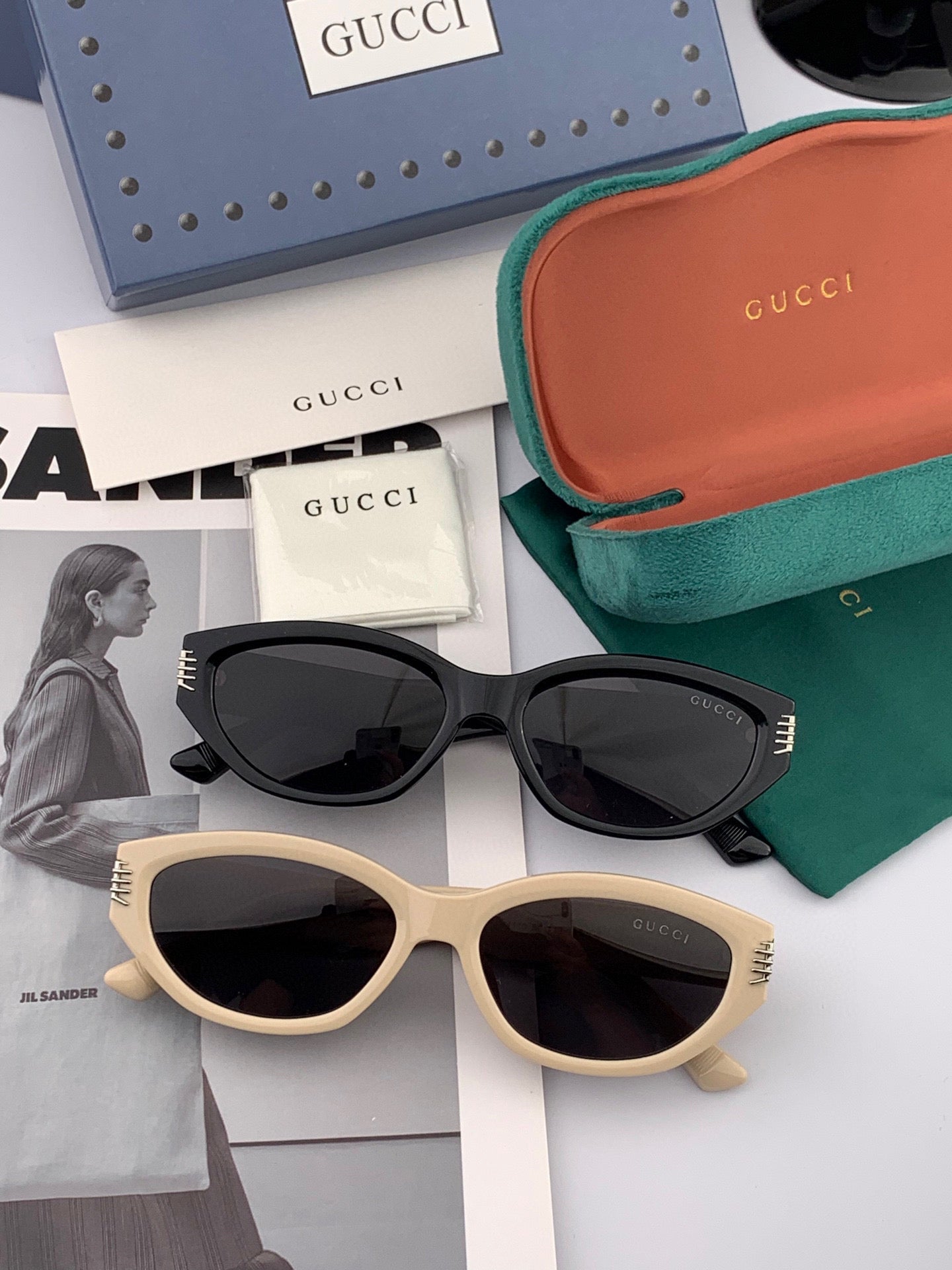 OVAL FRAME SUNGLASSES G0111 IN ACETATE - Beige