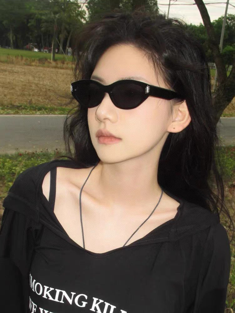 OVAL FRAME SUNGLASSES G0111 IN ACETATE - Beige