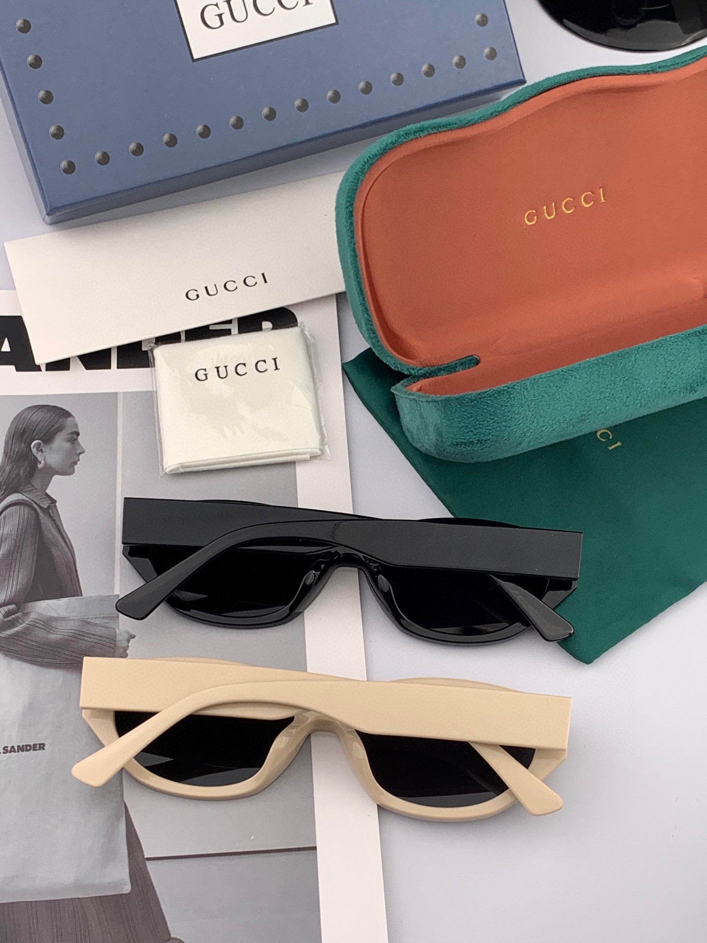 OVAL FRAME SUNGLASSES G0111 IN ACETATE - Beige