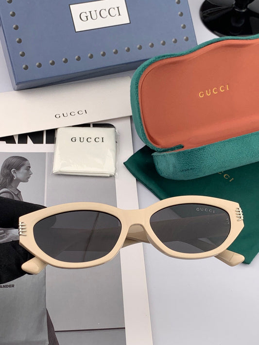 OVAL FRAME SUNGLASSES G0111 IN ACETATE - Beige