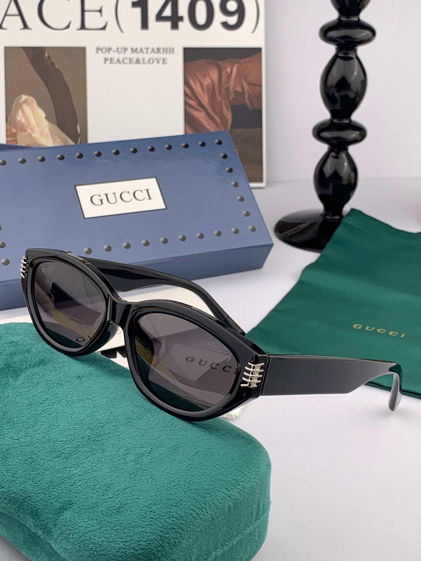 OVAL FRAME SUNGLASSES G0111 IN ACETATE - Beige