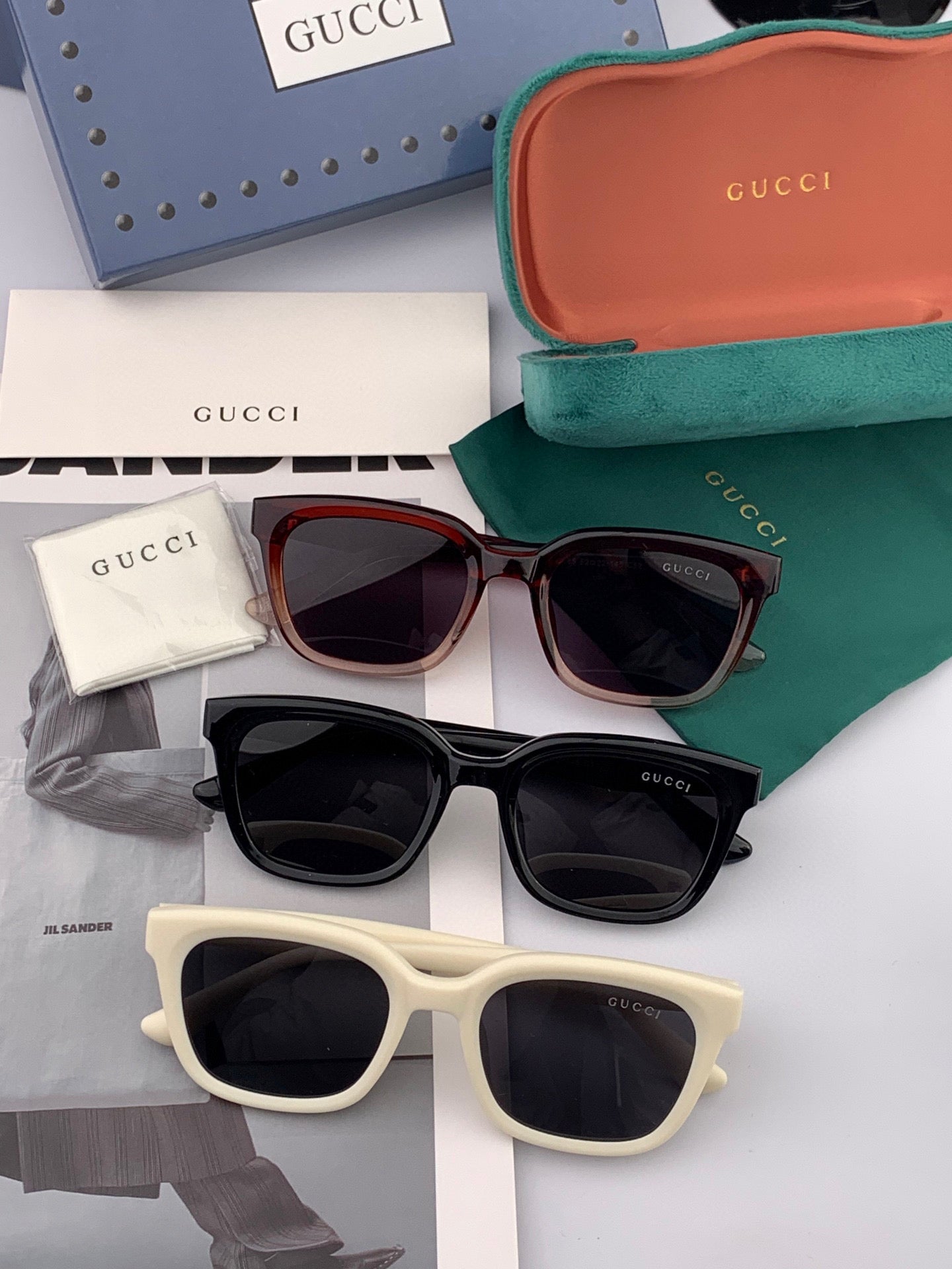 SQUARE FRAME SUNGLASSES G5108 IN ACETATE - White