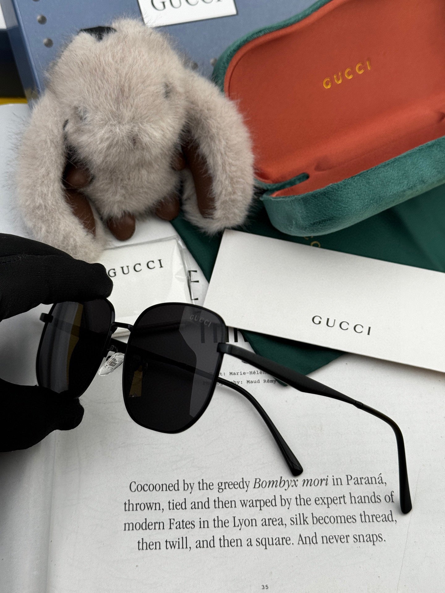 LOW NOSEBRIDGE FIT RECTANGULAR SUNGLASSES G0203 IN METAL - Grey/Black