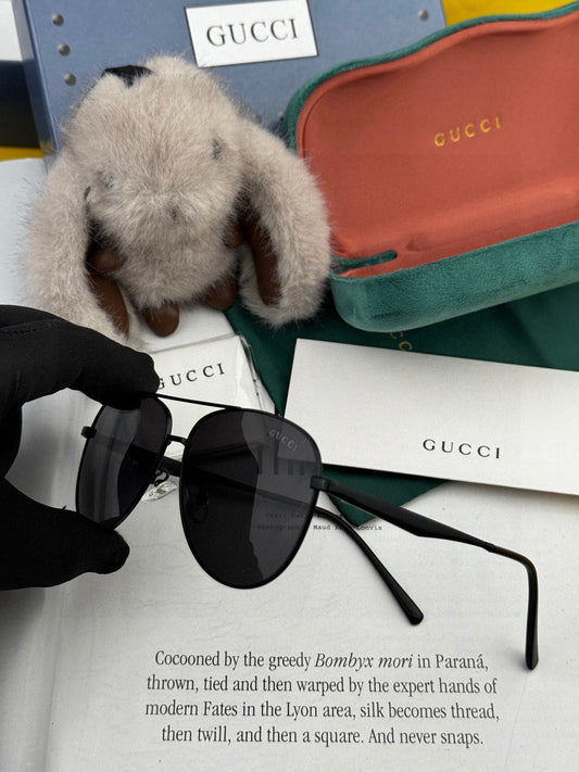 AVIATOR FRAME SUNGLASSES G9203 IN METAL - Black