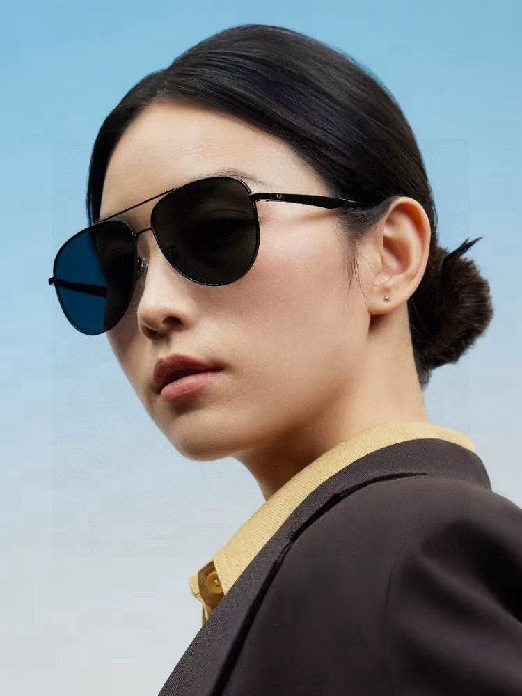 AVIATOR FRAME SUNGLASSES G9203 IN METAL - Black