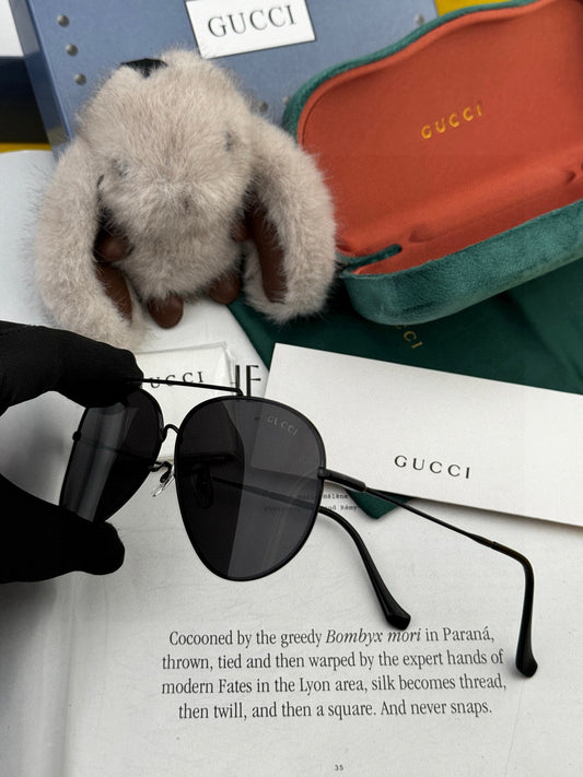 AVIATOR FRAME SUNGLASSES G2203 IN METAL - Black