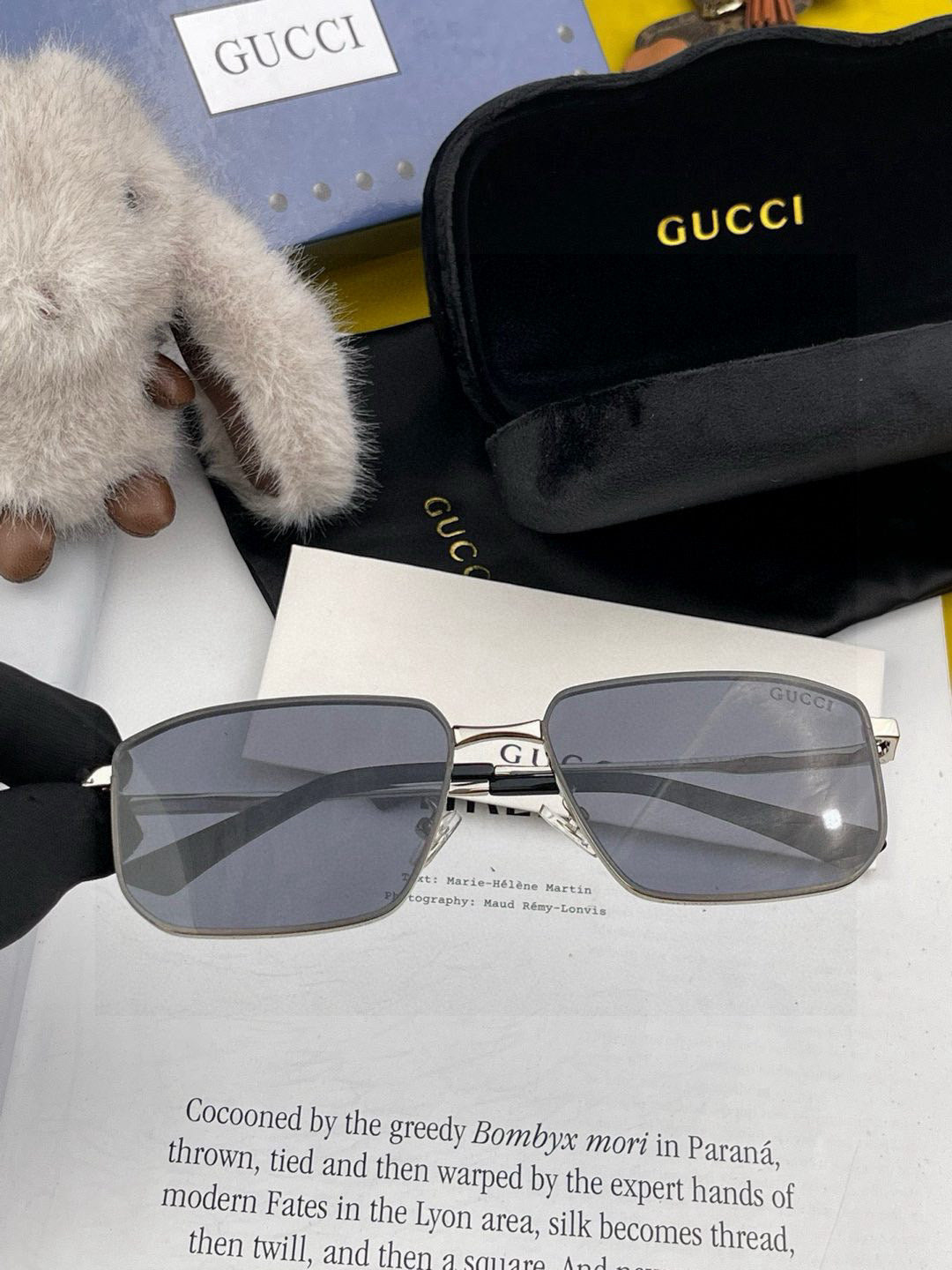 RECTANGULAR FRAME SUNGLASSES G5227 IN METAL - Black