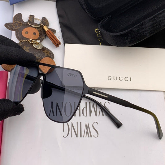LOW NOSE BRIDGE FIT SUNGLASSES G3807 IN METAL - Black