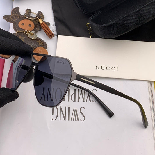 LOW NOSE BRIDGE FIT SUNGLASSES G3807 IN METAL - Black