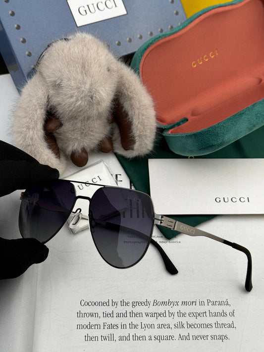 AVIATOR FRAME SUNGLASSES G41805 IN METAL - Silver/Blue