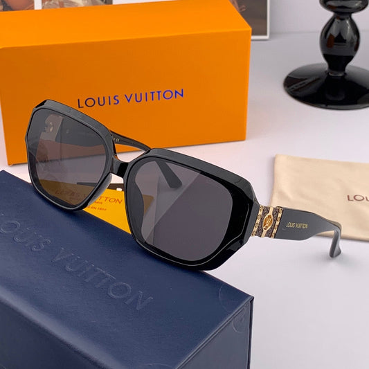SQUARE SUNGLASSES L8551 IN ACETATE - Black