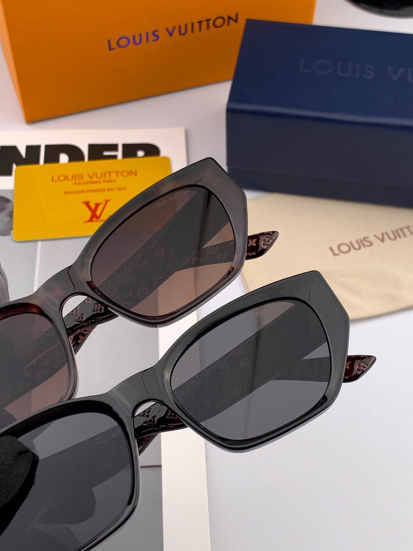 CAT EYE SUNGLASSES L9551 IN ACETATE - Black