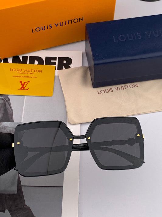 SQUARE SUNGLASSES L081 IN BLACK RED ACETATE - Small