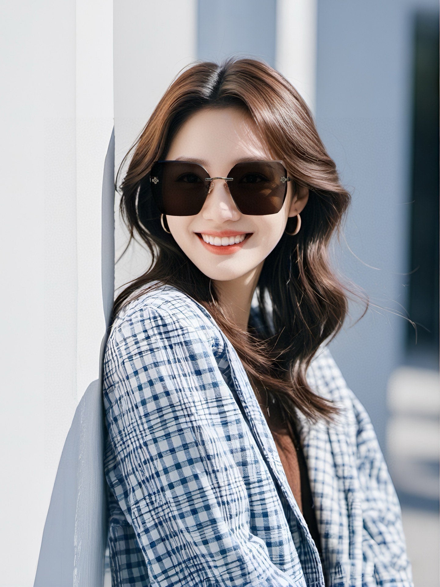 SQUARE SUNGLASSES L8612 IN ACETATE - Black