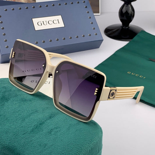GEOMETRIC FRAME SUNGLASSES G2519 IN ACETATE - Beige