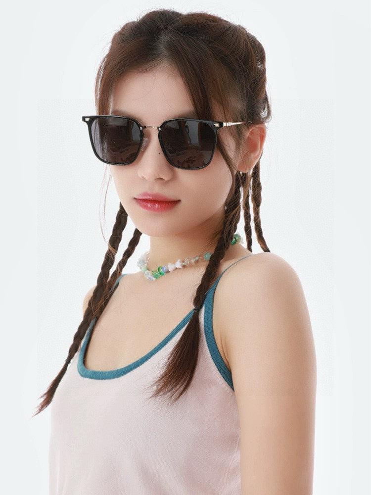 SQUARE FRAME SUNGLASSES G81937 IN ACETATE AND METAL - Silver