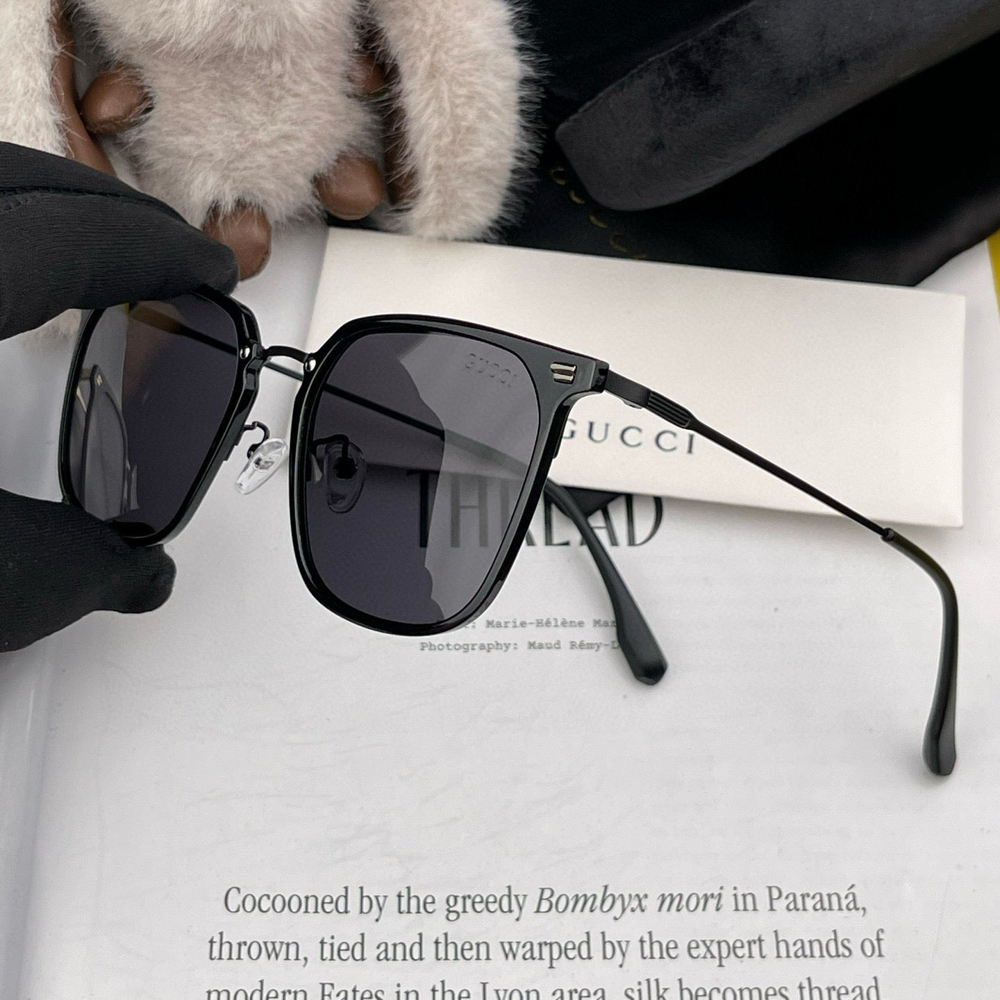 SQUARE FRAME SUNGLASSES G81937 IN ACETATE AND METAL - Silver