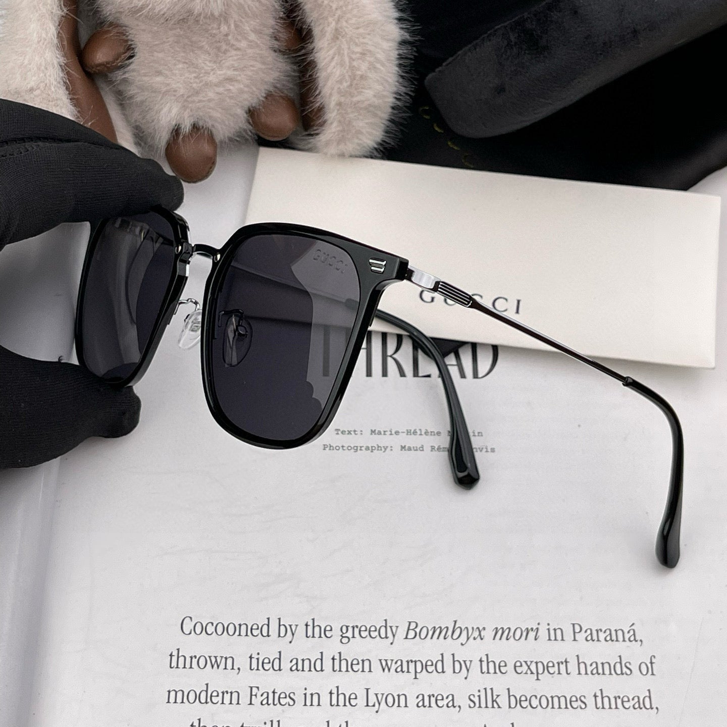 SQUARE FRAME SUNGLASSES G81937 IN ACETATE AND METAL - Silver