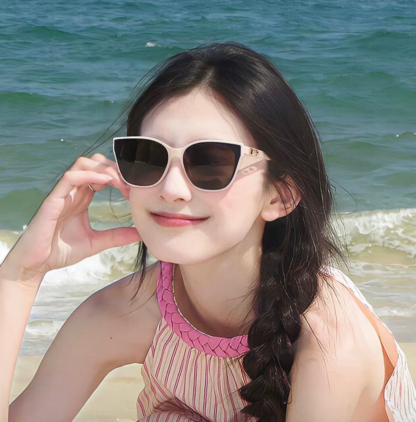 MONTAIGNE SUNGLASS CD67711 IN ACETATE - Ivory