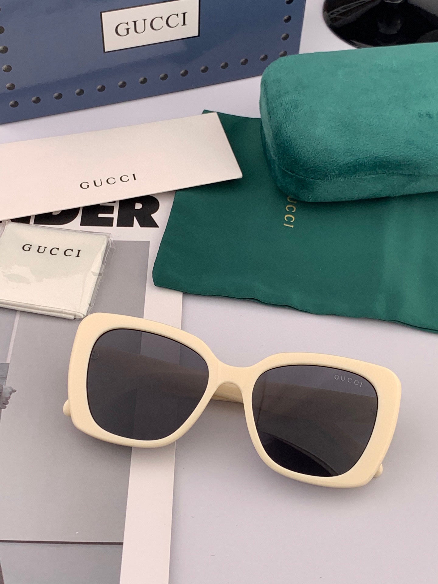 SQUARE FRAME SUNGLASSES G1386 IN ACETATE - Beige