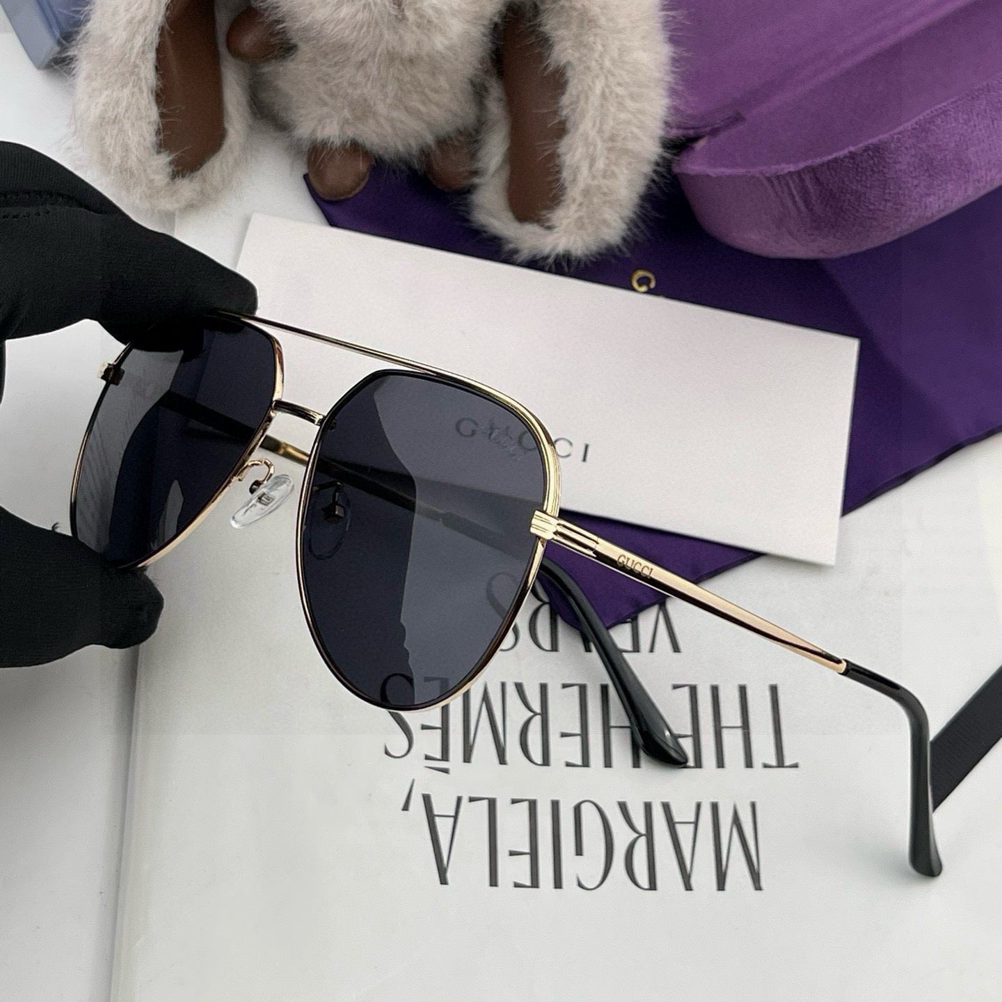 AVIATOR FRAME SUNGLASSES 3371 IN METAL - Gold