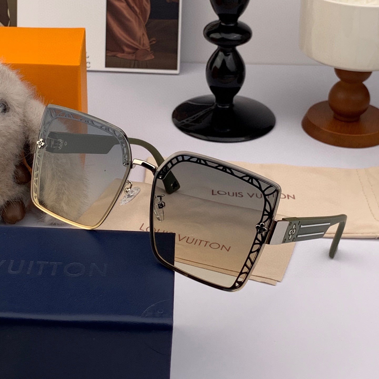 SQUARE SUNGLASSES L6191 IN ACETATE - Brown
